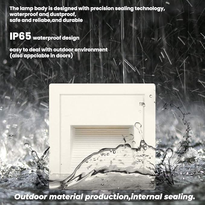 4Pcs 3W LED Step Light, 120V Warm White 3000K IP65 Waterproof Recessed Wall Light, Stair Light Staircase Light Lighting lamp, Inside Outside Garden Balcony Corridor, Aluminum