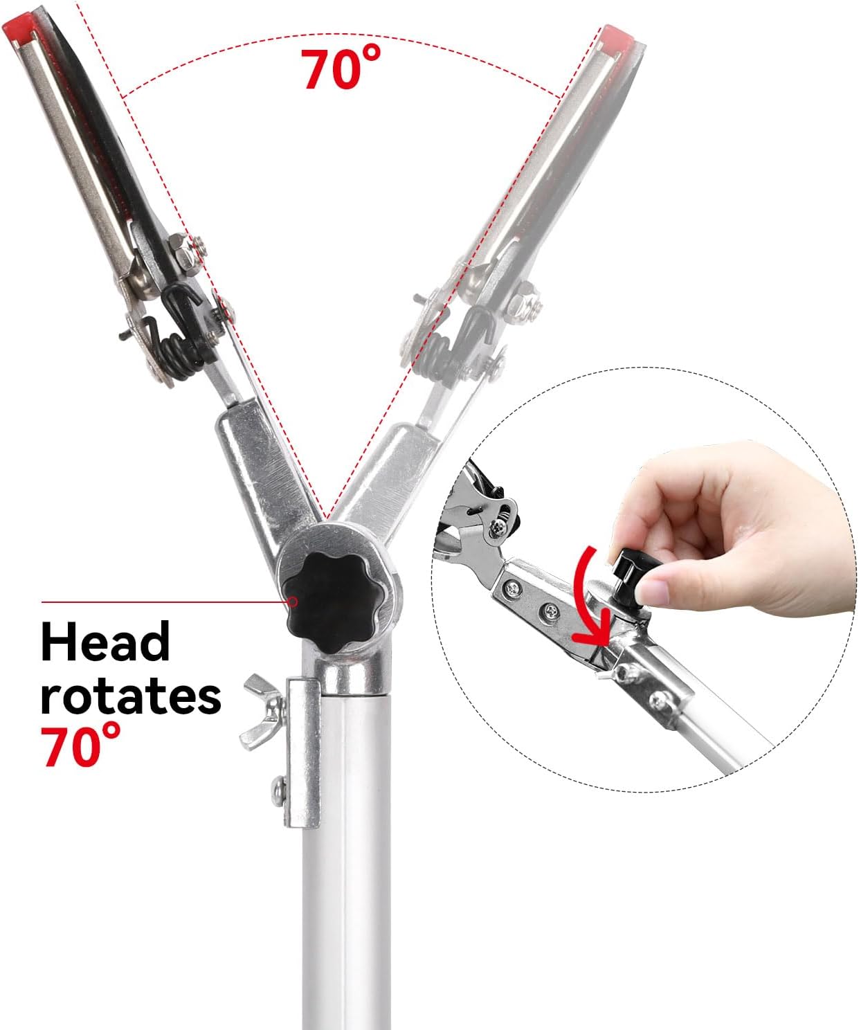 Extendable Tree Cutter, 3.67-5.45 FT Telescopic Pole Pruner, Lightweight Aluminum Handle, Teflon-Coated Blade, Cuts Up to 1/2 Inch, Ideal for Fruit Picking & Tree Branch Cutting | LFX101