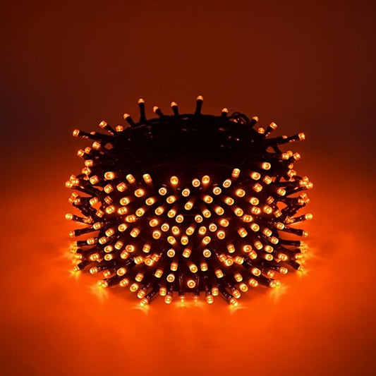 600 LED Halloween Lights, 216 FT Waterproof Halloween String Lights, Orange Halloween Lights Outdoor with 8 Lighting Modes for Halloween Outdoor Party Yard Garden Decoration