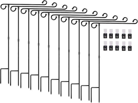 Garden Flag Stand Holder 10 Pack Garden Flag holder for 12 x 18 Inches Flags with Anti-Wind Clip for Outdoor Garden Yard Lawn