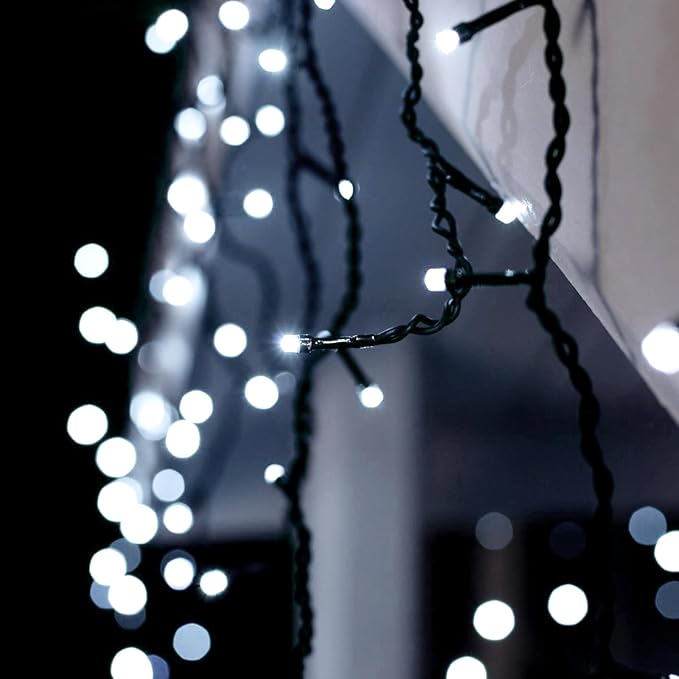 Dailyart Solar String Lights Outdoor, 82ft Cool White Solar String Lights 200 Led Solar Fairy Lights for Outside Waterproof 8 Lighting Mode Solar Lights for Outside,Garden,Courtyards,Trees