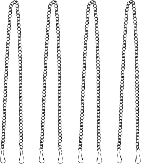 20 Inch Stained Glass Window Hanging Chain Picture Hanging Chain Sunshine Catcher Black Metal Nickel Plating Stained Glass Window Panels Chains 4 Pcs