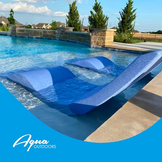 Aqua Outdoors - in-Pool Chaise Lounger - Inside Pool & Sun Shelf Lounge Chair - Designed for Water Depths Up to 9” - Compatible with All Types - Poolside & Sun Deck Tanning - Coral Reef