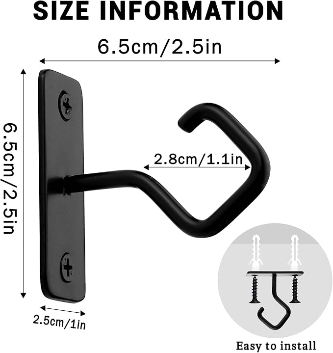 AJART Ceiling Hooks for Hanging Plants: Iron Plant Hanger for Wall Mount - 2 Pack/2.5 Inch Ceiling Hook for Indoor Use