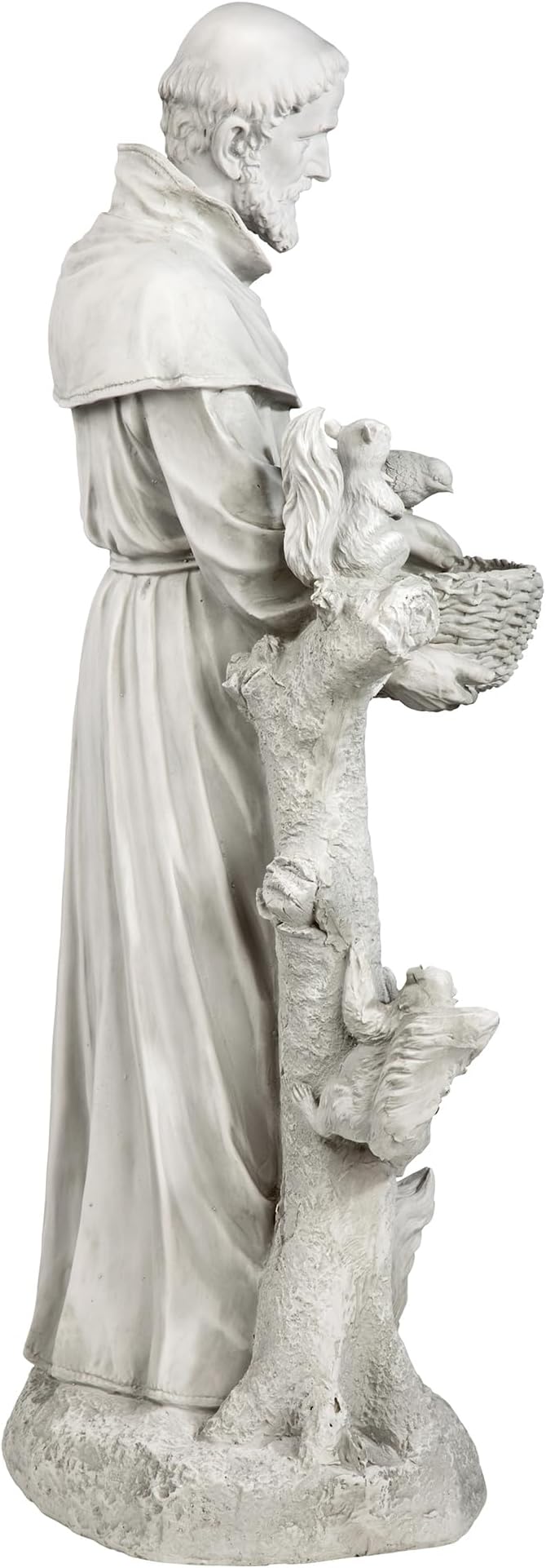 Design Toscano Nature's Nurturer Francis Assisi Religious Garden Decor Statue Bird Bath Feeder, Large, 37 inch, Cast Stone Resin, Antique Stone Finish