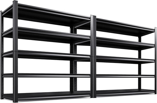 59''W Storage Shelves,5 Tier Garage Shelving 3500LBS Heavy Duty,Metal Shelves Adjustable Industrial Shelving Units,Rustproof Shelf Rack for Garage 72''H*59''W*19.7''D，2 Pack