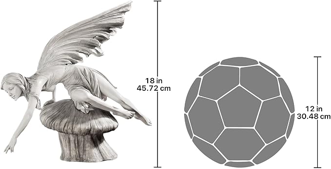 Design Toscano The Daydream Fairy Garden Statue, 18 Inch, Polyresin, Antique Stone