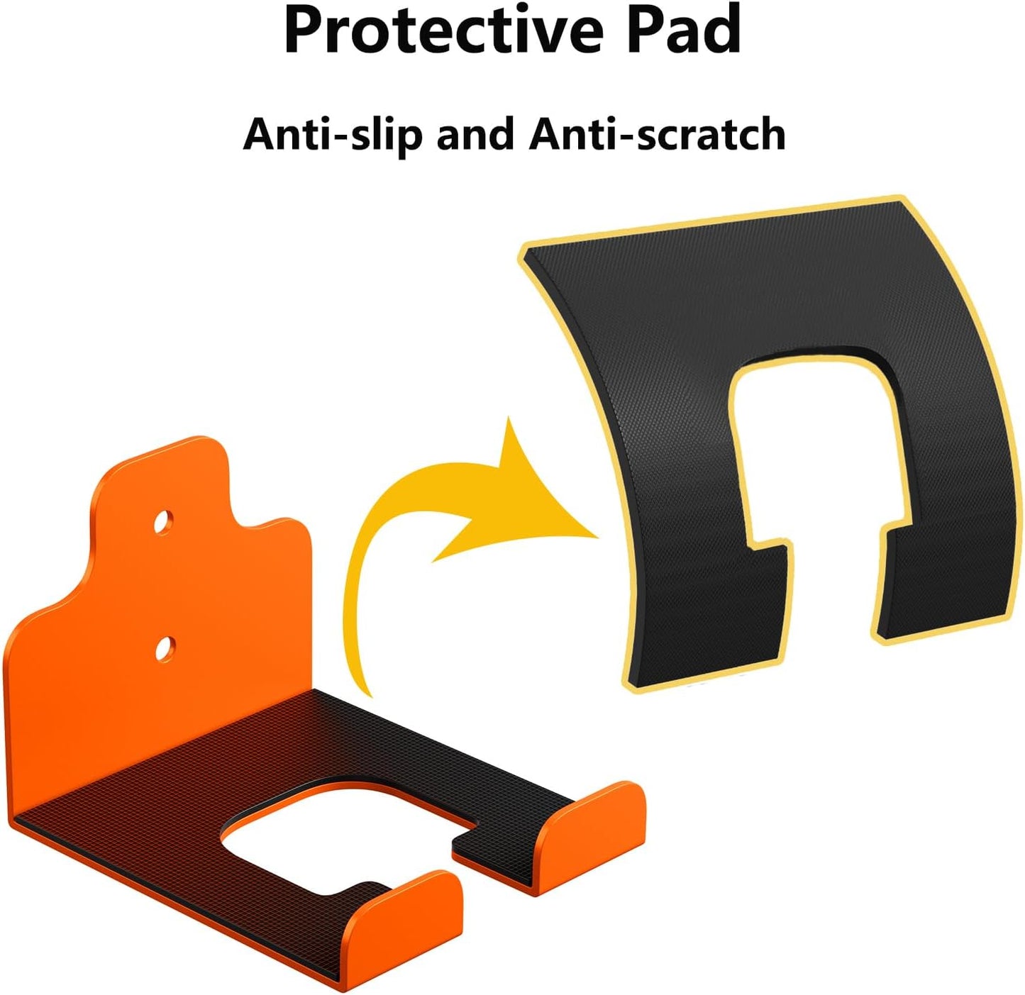 Garage Organizer Trimmer Rack, Garden Power Tool Hanger Weed Whackers Holder Wall Mounted for Grass Trimmer, Hedge Trimmer, Garage Trimmer, Garden Tools,3 Pack(Orange)