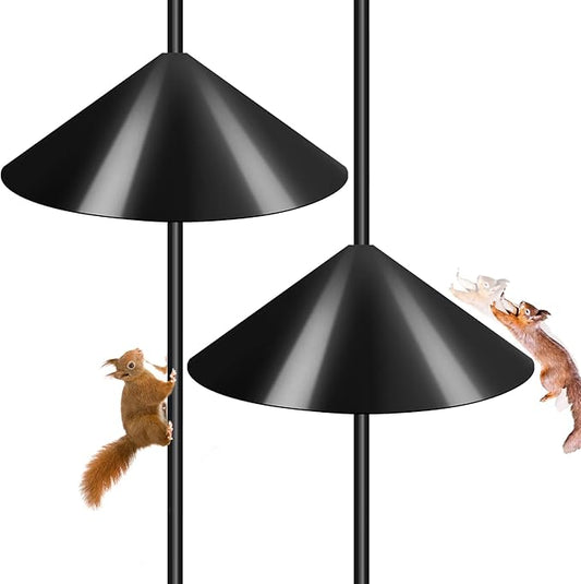 Gtongoko 19 Inch Squirrel Baffle for Bird Feeder Pole Squirrel Guards for Shepherds Hook Stopper for Bird Feeders Black 2 Pack