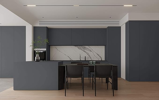 Dimoon 78.7''x17.7'' Grey Peel and Stick Wallpaper Contact Paper Modern Self Adhesive Wall Paper Removable Renter Friendly Textured Solid Color Shelf Cabinet Vinyl Roll (78.7''x17.7'',Dark Grey)