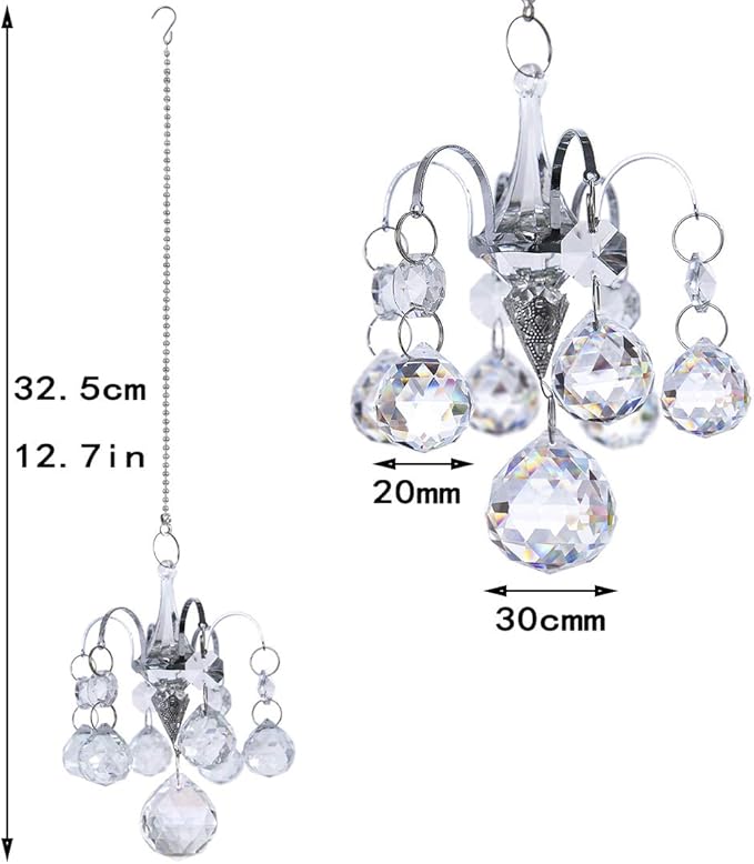 H&D HYALINE & DORA Crystals Ball Prisms Suncatcher Hanging Ornament Hanger Rainbow Maker with Hook