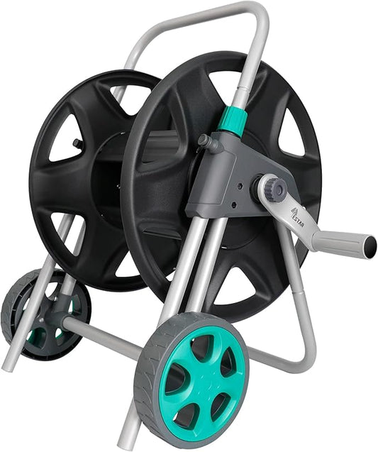 Garden Water Hose Reel Cart, Holds 100 Feet of 5/8 Inch Hose,Garden Water Pipe Holders Mobile Tools with 2 Wheels for Outside Watering