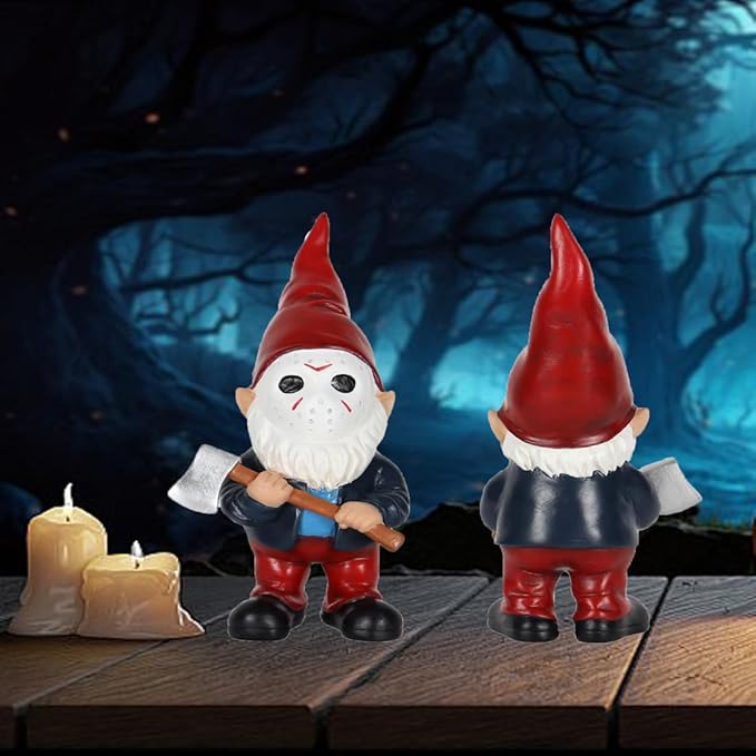 Garden Gnomes Halloween Decorations Gift Christmas Gnome Home Decor Gnome Statue Holding Axe