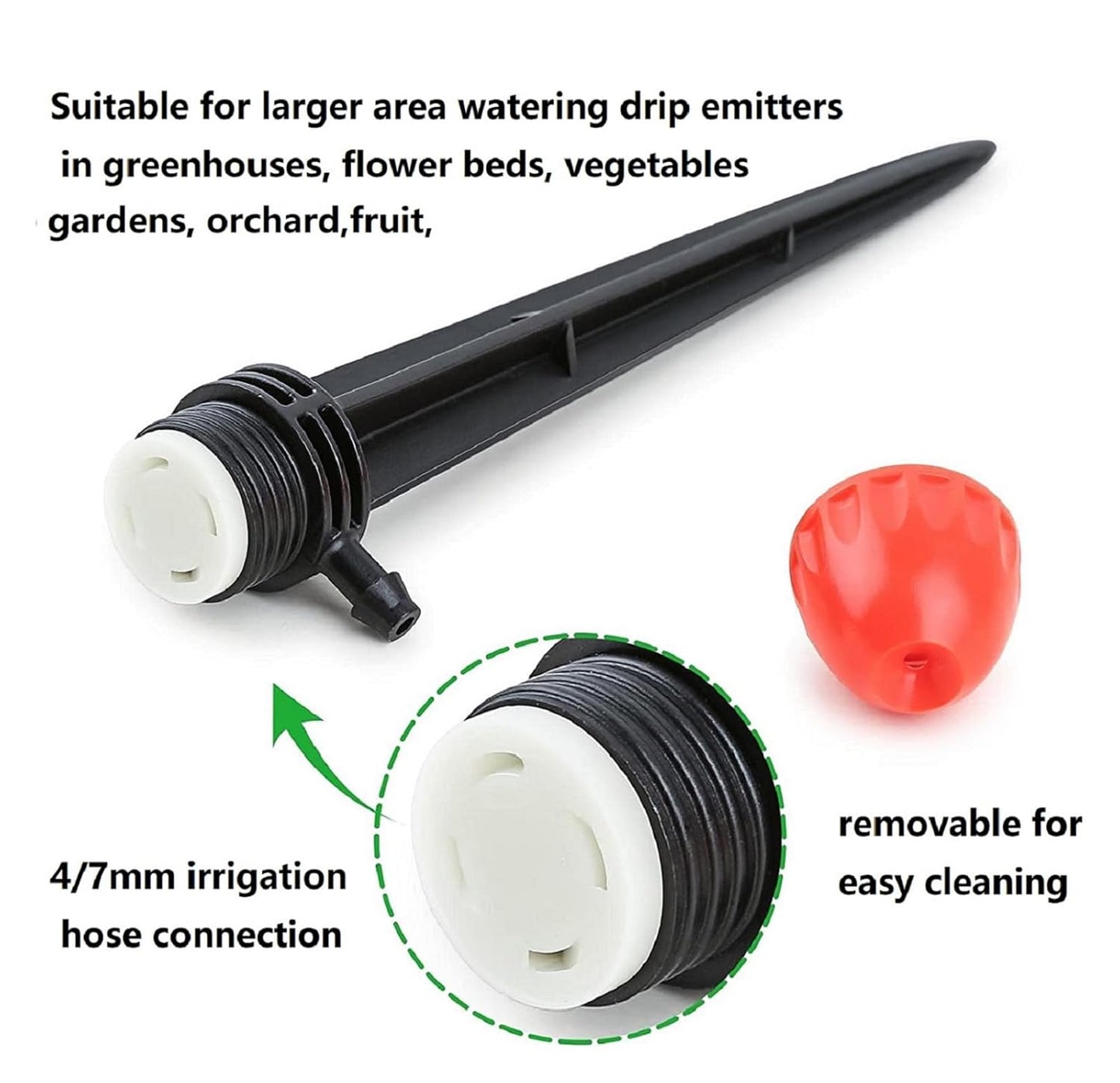 1/4" Drip Irrigation Emitters, Yulaiyoen 1/4-inch Spray Emitters 30 Pack, Automatic Drip Irrigation Parts Accessories, 360 Degree Drip Irrigation Sprinkler Heads Sprayer for Irrigation System
