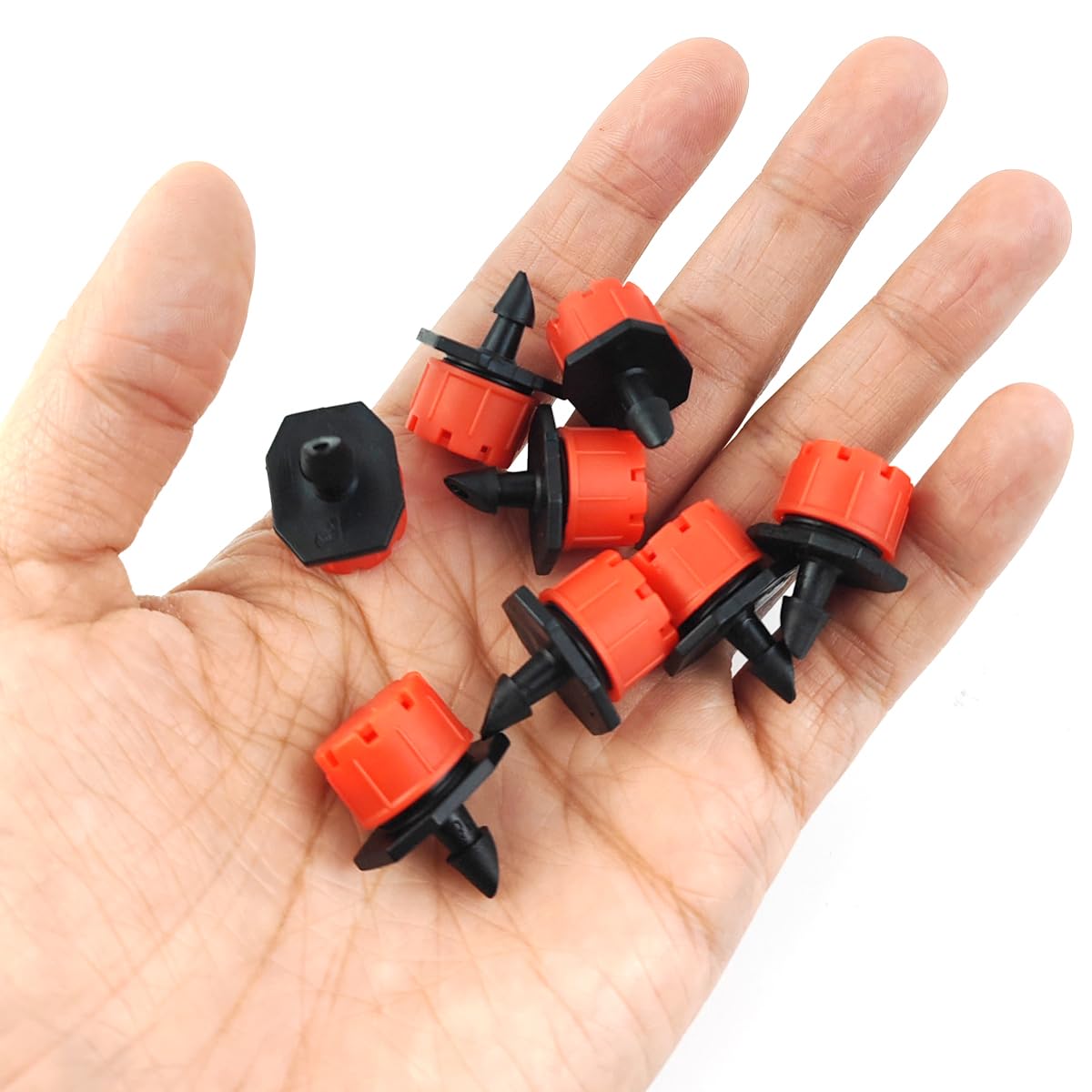 GXXMEI 150PCS Adjustable Irrigation Drippers Sprinklers 1/4 Inch Emitter Dripper Micro Drip Irrigation Sprinklers for Watering System