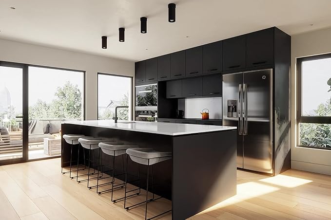 Dimoon 78.7''x23.6'' Black Skin Peel and Stick Wallpaper Contact Paper Modern Self Adhesive Wall Paper Removable Renter Friendly Textured Solid Color Cabinet Vinyl Roll (78.7''x23.6'',Black Skin)