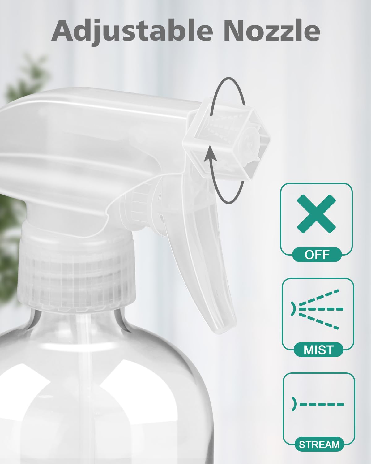 Glass Spray Bottles with Silicone Sleeve Protection, Empty 16OZ Reusable Spray Bottles, Refillable Containers with Spray Nozzles for Cleaning Solutions, Plants and Essential Oils 1 Pack Green