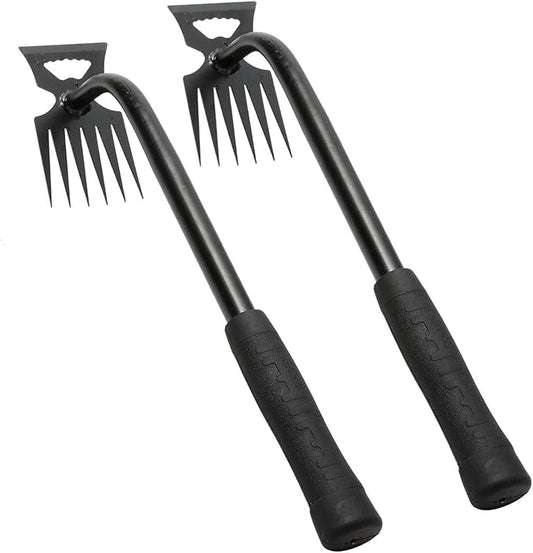 Gardening Hand Weeder Tools, Weeding Artifact Uprooting Weeding Tool, Durable Manganese Steel Hand Weeder Tool, Manual Multifunctional Weeders Gardening Tools for Yard and Garden (6 Teethes), 2 Pack
