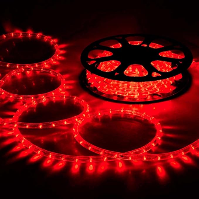200ft LED Rope Lights Outdoor, 1440 LED Flexible Tube Lights with 8 Modes, Waterproof LED Rope Lighting for Outside, Garden, Patio, Bedroom, Party,Deck, Pool, Fences, Indoor Outdoor Decoration (Red)