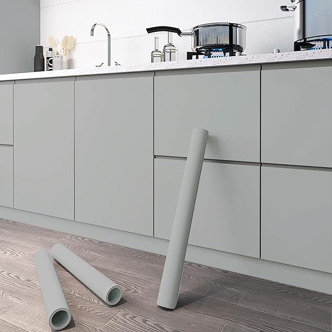 Dimoon 236''x15.7'' Grey Skin Peel and Stick Wallpaper Contact Paper Modern Self Adhesive Wall Paper Removable Renter Friendly Textured Solid Shelf Cabinet Vinyl Roll (236''x15.7'',Dark Grey Skin)