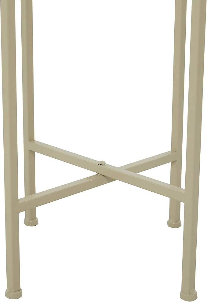 Deco 79 CosmoLiving by Cosmopolitan Metal Round Planter with Removable Stand, 13" x 13" x 42", Beige