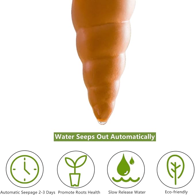 DEAYOU 4 Pack Terracotta Self Watering Spikes, Frog Shaped Plant Watering Stakes, Slow Release Automatic Watering Device Garden Waterer for Indoor and Outdoor Plants, Vacation Plants