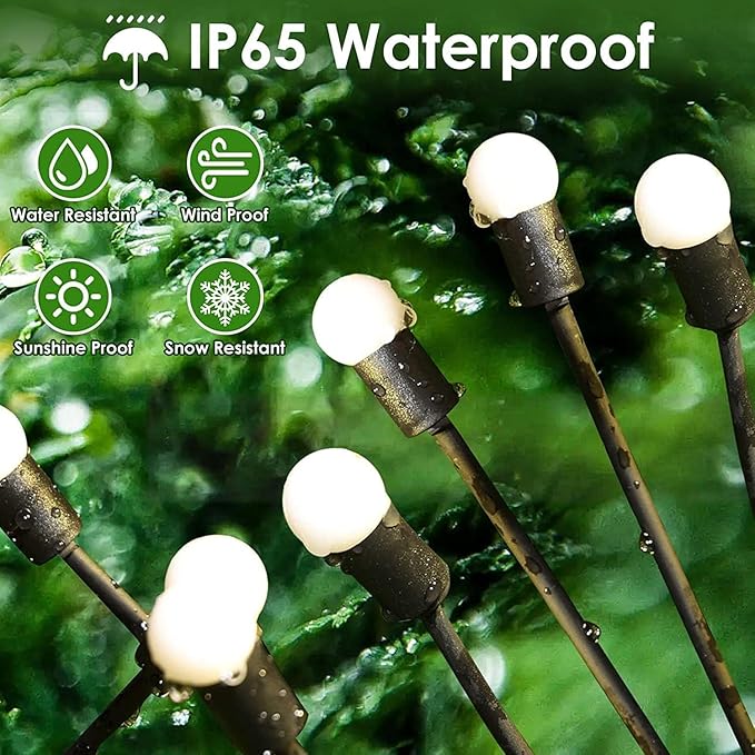 2025 Solar Lights Outdoor Waterproof , 10 Pack Solar Garden Lights, Solar Firefly Lights Outdoor Waterproof, Solar Twinkle Swaying Fairy Light for Yard Patio Pathway Garden Decoration (Warm White)