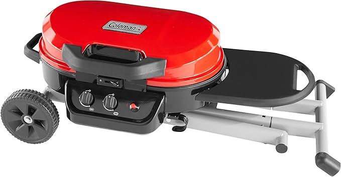 Coleman RoadTrip 225 Portable Propane Grill, 2-Burner Gas Grill with Matchless Ignition & Adjustable Temperature Control, 11,000 BTUs of Power for Grilling, Tailgating, Camping, BBQ, & More