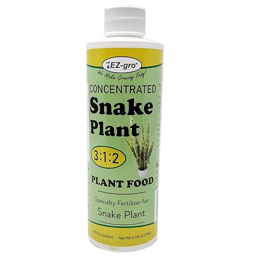EZ-GRO Professional Liquid Snake Plant Fertilizer - 8 oz | 3:1:2 Concentrated Nutrient for Indoor Plant Food, Liquid Fertilizers for Houseplants | Houseplant Fertilizer to Boost Root Health