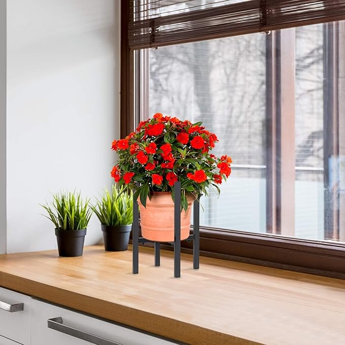 Adjustable Plant Stand, Metal Plant Holder, Modern Flower Pot Holder Rack, Display Flower Stand Holder, Expandable Plant Pot for Indoor Outdoor, Fit 8-12 in Plant Pots