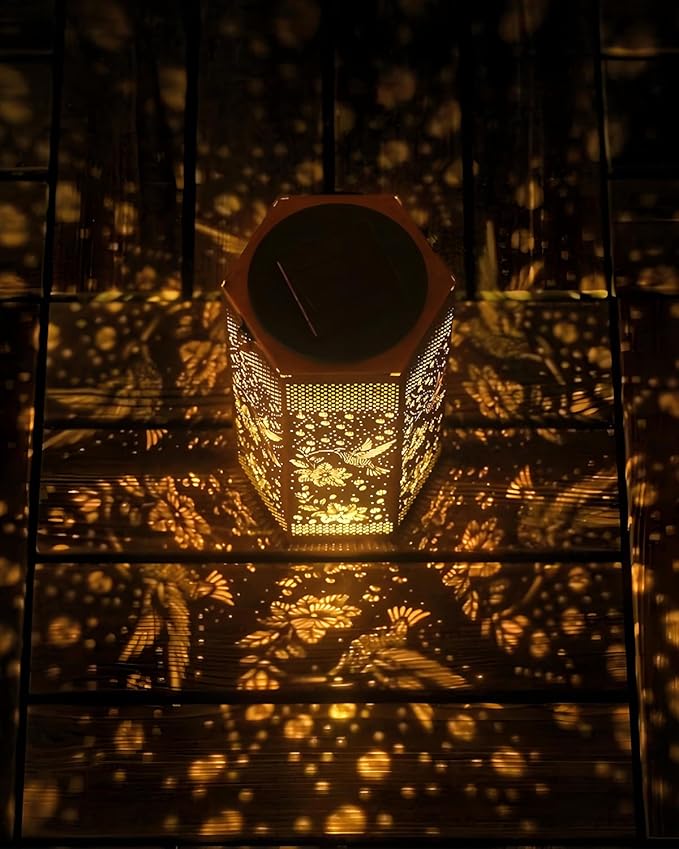 2 Pack Hummingbird Solar Lanterns Garden Decor - Birthday Gifts for Women Mom Grandma, Solar Lantern Outdoor Waterproof Hanging Solar Lights Outside for Yard, Patio, Lawn, Yard, Outdoor