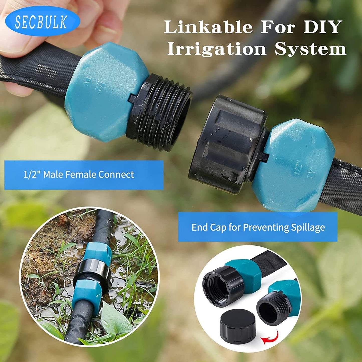 2025 Flat Soaker Hose 25 ft with Stakes for Garden, 25ft Linkable Drip Hose Diy Garden Irrigation System Saving 80% Water, Dual-layer Leak-free Design Water Hose with Holes