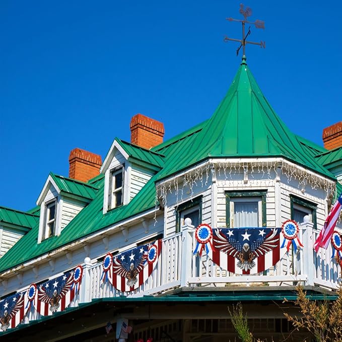 American Flag Patriotic Eagle American Non-Pleated Fan Flag TPT1636F, 1.5x3 ft, 1 Pack Suitable for Outdoor and Indoor