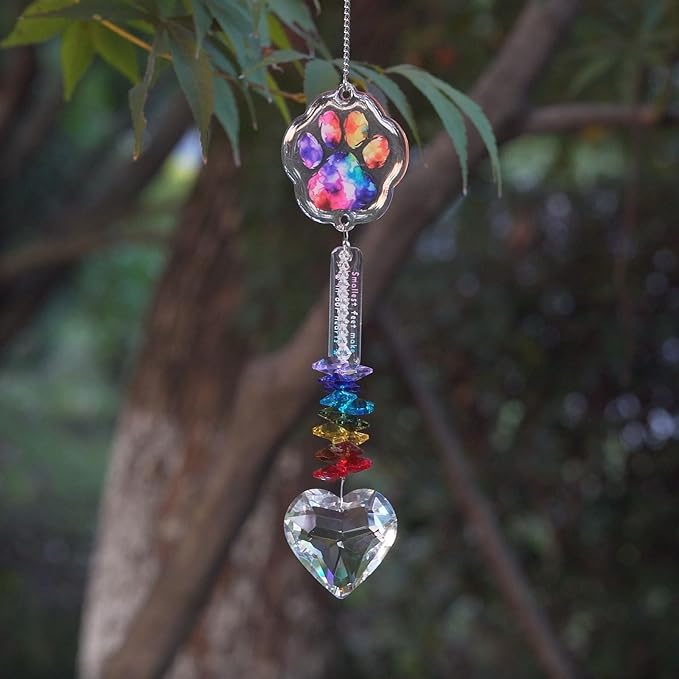 Dog Memorial Suncatcher - Pet Loss Sympathy Gift, Loss of Dog Sympathy Gift, Cat Memorial Gifts for Loss of Cat, Dog Bereavement Gift