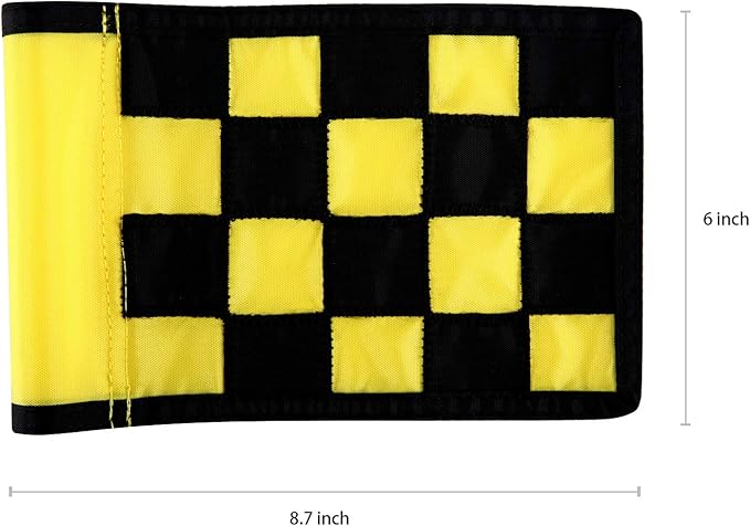 Golf Flag, Solid Nylon and Checkered Training Putting Green Flags, Indoor Outdoor Backyard Garden Portable Target Flags, 8.7inch*6inch (Yellow-Black)