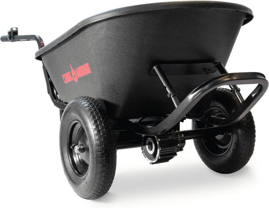 Electric Powered Wheelbarrow 350 LBS Capacity and 6 Cu FT Poly Tray 8 Hour Battery Life