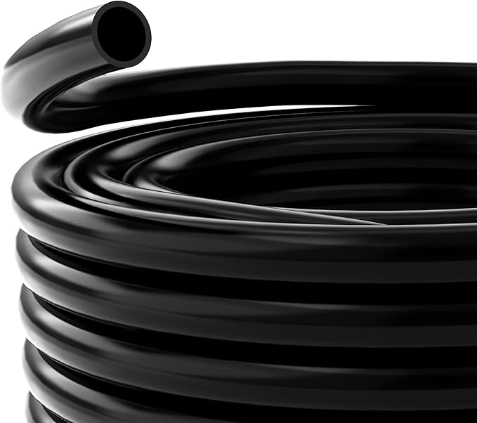 Alpine Corporation 100 Ft. PVC Tubing with 1" Inside Diameter for Ponds and Fountains, Black