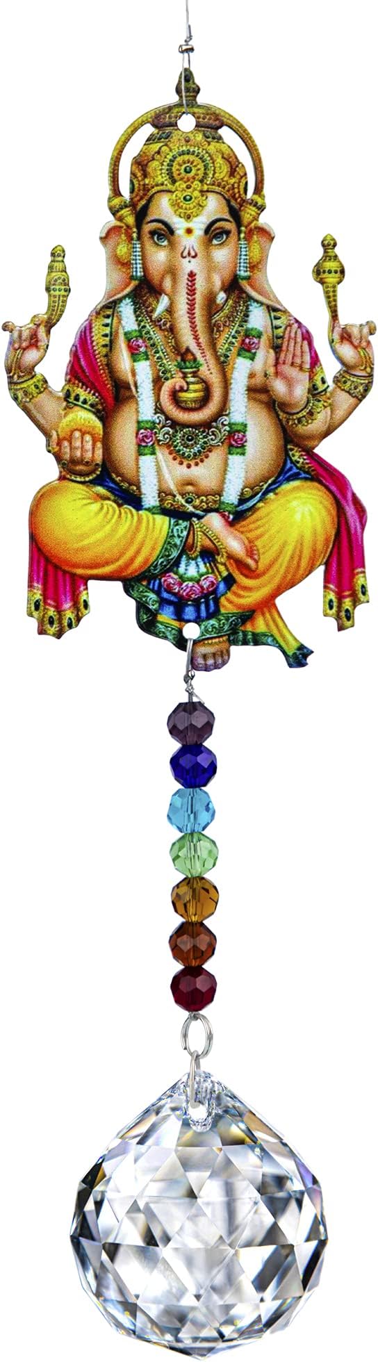 Elephant God Prism Suncatcher Hindu Ganesha Protection Charm Decor Window Garden Wall Hanging Crystal Pendant