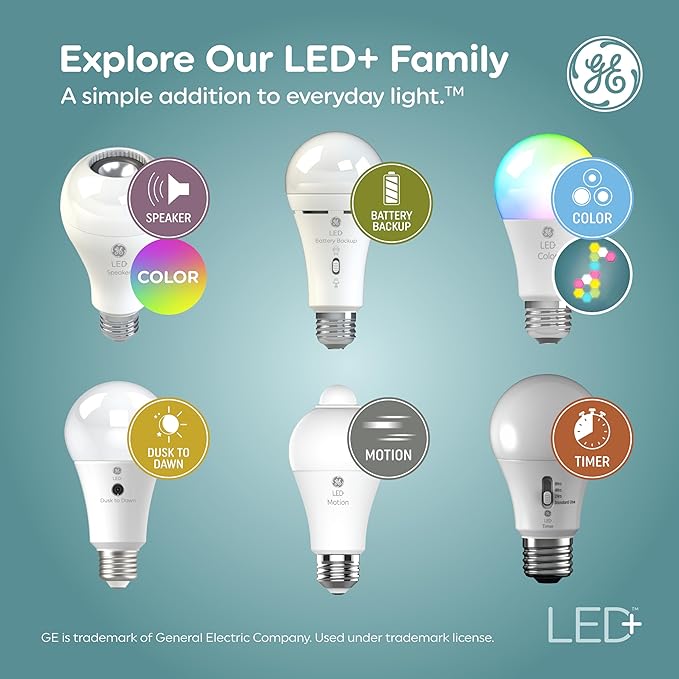 GE LED+ Motion LED Light Bulbs, PAR38 Outdoor Security Floodlights, 15W, Warm White (3 Pack)