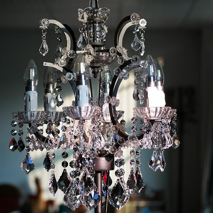 12pcs Maple Leaf Crystal Chandelier Prism Pendant Parts, 63mm Hanging Crystals Beads for Chandelier Wedding Decoration Clear