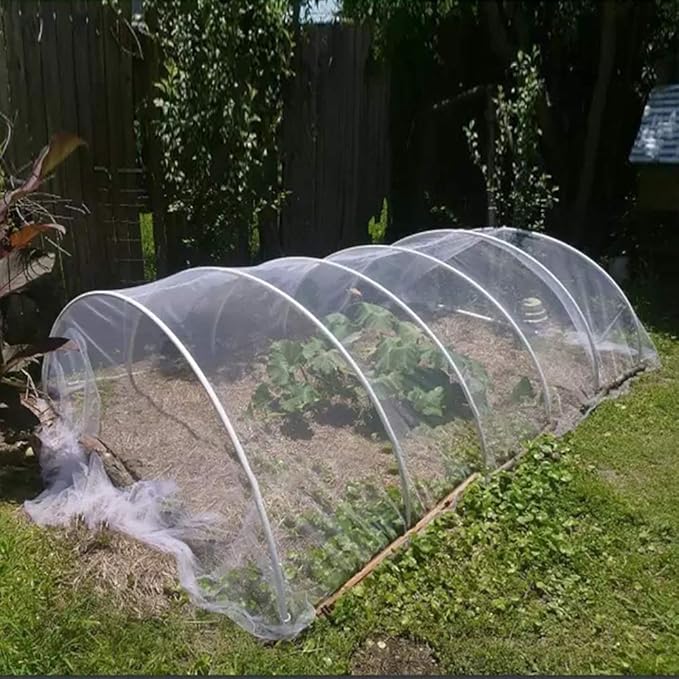 Agfabric Garden Netting 10'x30' Insect Pest Barrier Bird Netting for Garden Protection,Row Cover Mesh Netting for Vegetables Fruit Trees and Plants,White,2 Pack