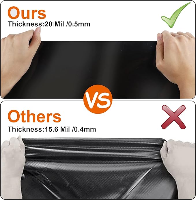 7 x 10 FT Pond Liner, 20 Mil Fish Pond HDPE Liner, Pond Liners for Outdoor Ponds, Koi Ponds, Garden Fountain, Waterfall