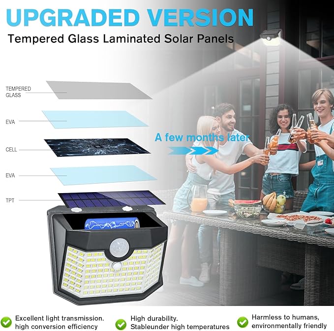 Aootek Motion Sensor Outdoor Lights 6 Packs,Solar Lights Outdoor with 3 Lighting Modes,Solar Lights Outdoor Waterproof for Garden Patio Garage Yard Deck