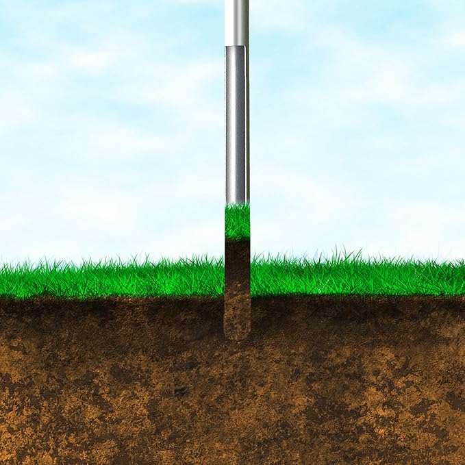 36" Soil Sample Probe Stainless Steel T-Style Handle Sampling Soil Probe Soil Sample Test Tool Kits with Foot Pedal and Reusable Sample Bags for Farm/Agriculture/Garden/Lawn/Golf Course