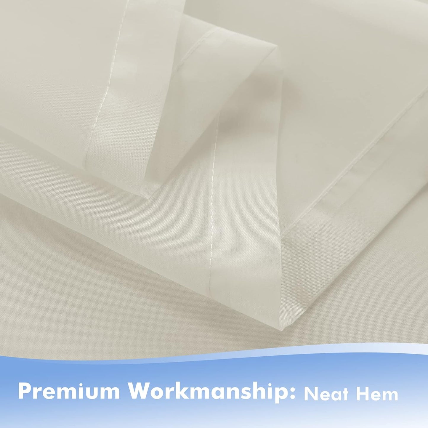 HolidayIdeas Beige Outdoor Sheer Curtains for Patio Waterproof, 4 Panels - 100 x 108 Inch - Extra Wide Voile Outside Curtains Light Filtering Grommet Drapes for Front Porch, Gazebo, Pergola, Backyard