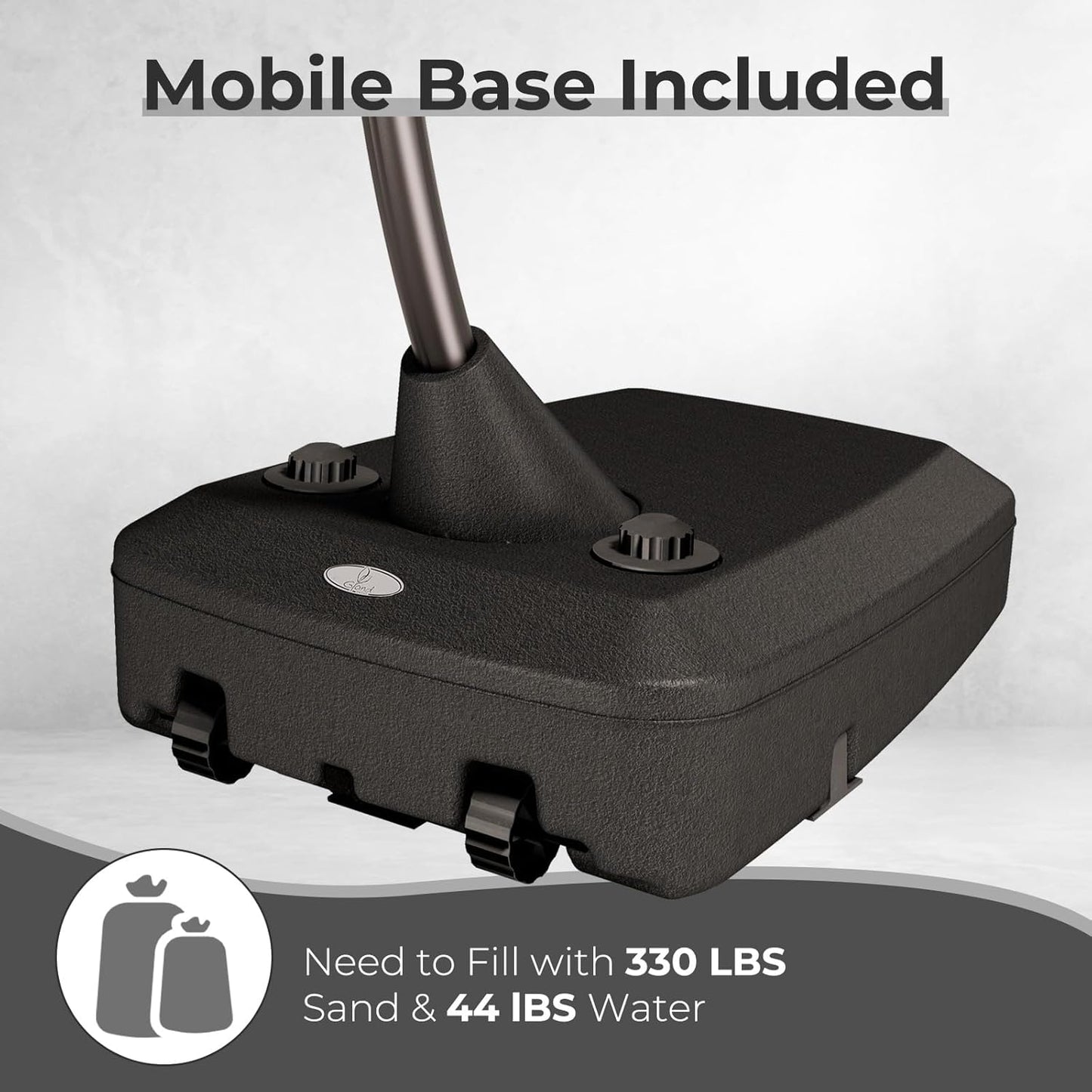 Grand patio 11FT Cantilever Umbrella with Base Outdoor Large Round Aluminum Offset Umbrella for Patio Garden Backyard (Champagne, 11 FT)