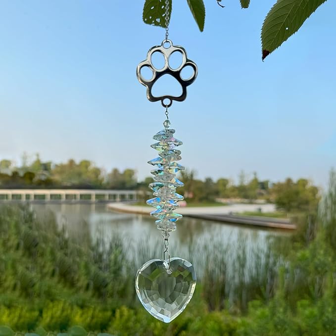 Dog Memorial Suncatcher Colorful Sunlight, Dog Memorial Gifts, Rainbow Impressions for Pet Loss, Pet Sympathy, Thoughtful Dogs and Cats Remembrance, Bereavement Gifts