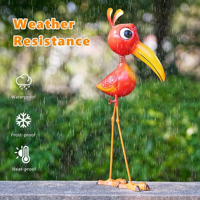 21.6" Cardinal Statue Metal Yard Decorations Outdoor & Indoor,Cardinal Garden Statues Sculptures Large Red Bird Ornaments,Yard Art Decor for Yard Porch Lawn,Metal Garden Decor for Outside