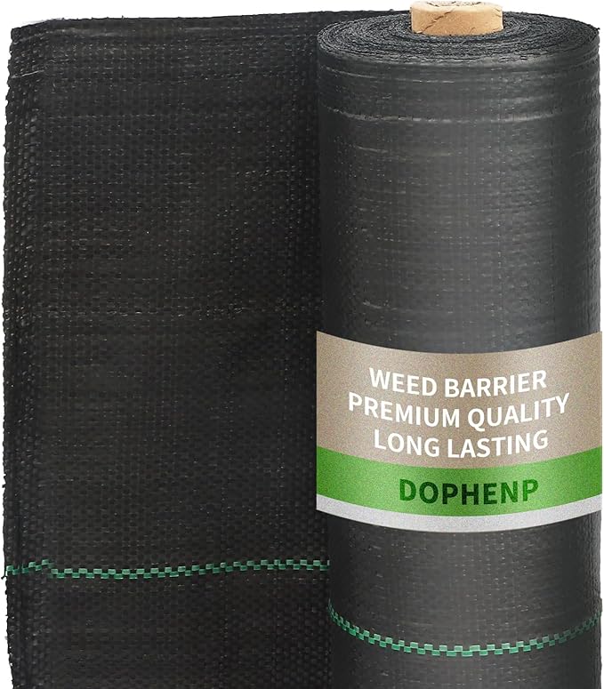 3x100ft 3.2OZ, Weed Barrier Landscape Fabric Heavy Duty, Woven Weed Control Fabric, High Permeability Good for Flower Bed, Geotextile Fabric Underlayment, Driveway (4ft*300ft)
