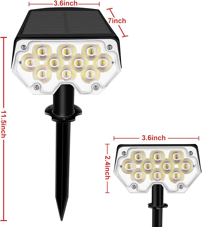 All-New Solar Spot Lights Outdoor Waterproof，20 LEDs Solar Tree Lights with 2 Modes,Landscape Spotlights for Pathway, Patio, Garden, Trees,Flag,Pool (4 Pack,White Light)